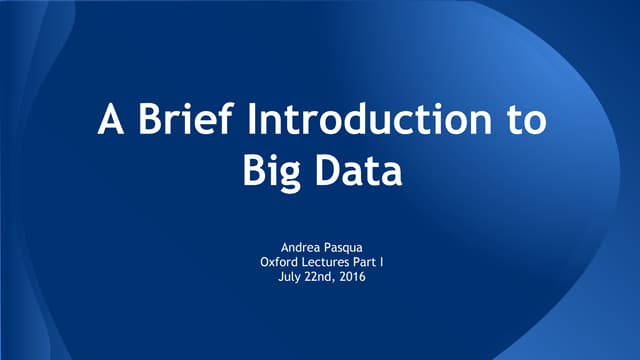 Oxford Lectures Part 1