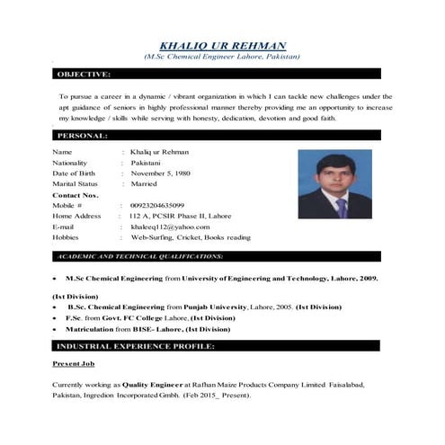 khaliq cv new | DOCX