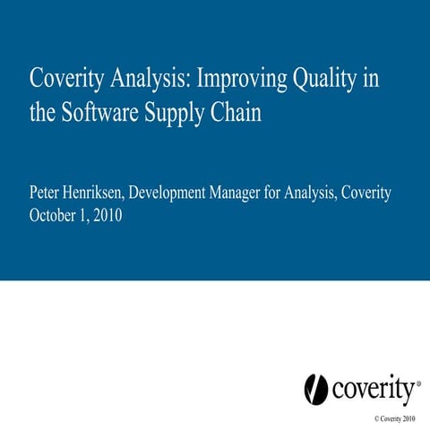 Coverity's Software Integrity Ratings