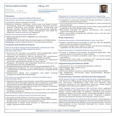 Mohamed Marei One-Page CV