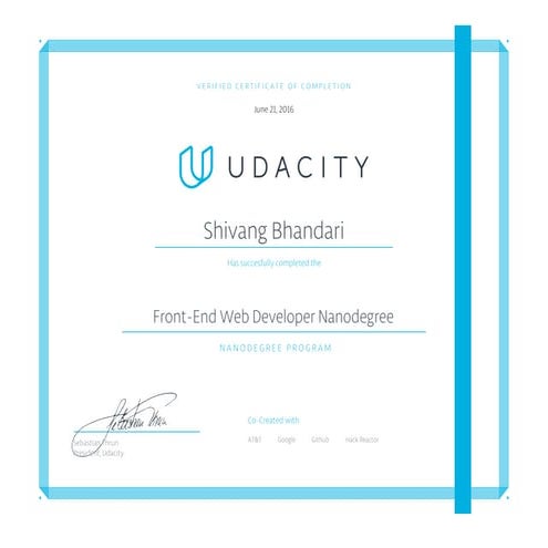 Android Apps Development Nanodegree Certificate | PDF