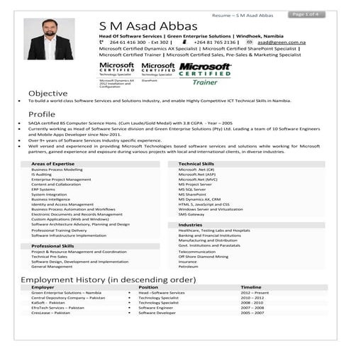 S M Asad Abbas CV - Latest | PDF