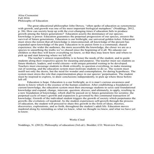 Philosophy of Education 