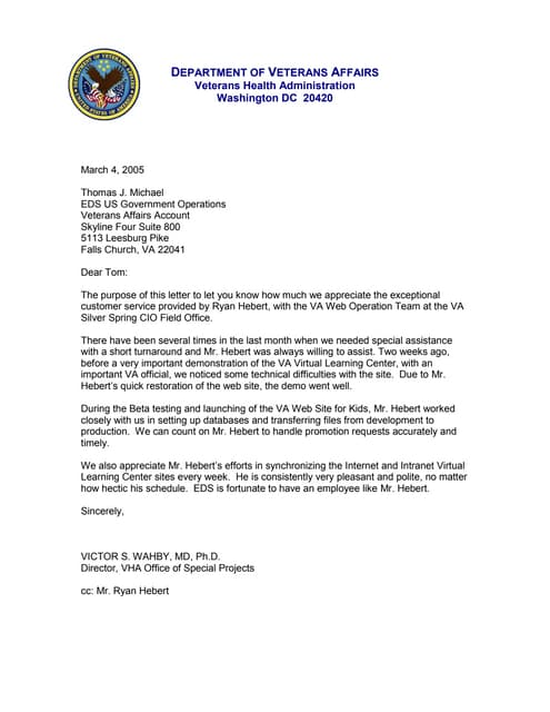 Dept of Navy - Letter of Appreciation Cenntennial of flight | PDF