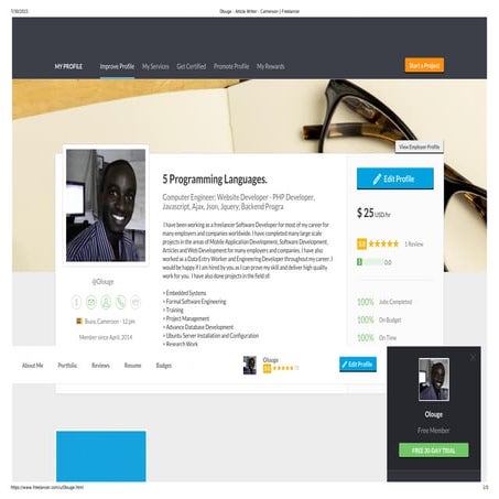 Olouge - Article Writer - Cameroon _ Freelancer