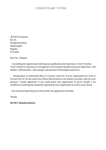 CV shantha