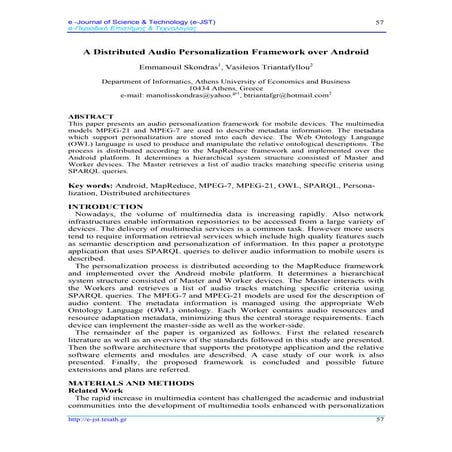 A Distributed Audio Personalization Framework over Android