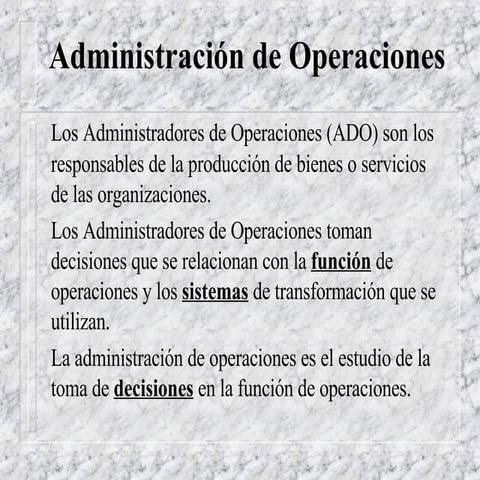 administracion de operaciones