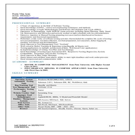Pravin Arote Updated CV