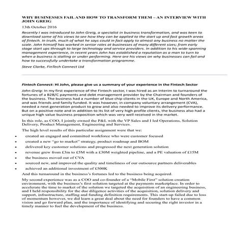 How to transform a failing business