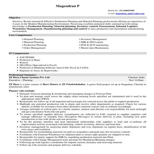 Resume for PPC | DOC