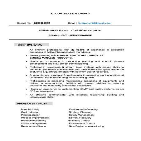 CV - K. Raja Narender Reddy | DOC