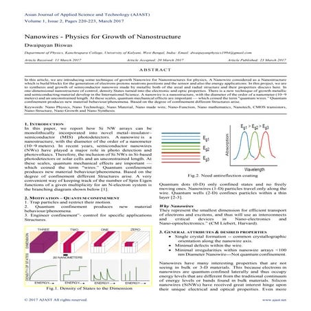 Nanowires - Physics for Growth of Nanostructure