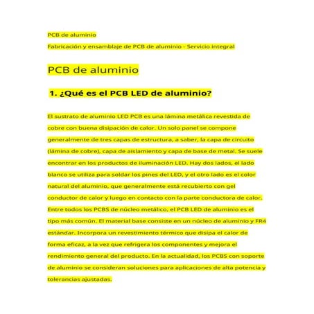 ¿Qué es la placa de pcb LED de aluminio? .docx