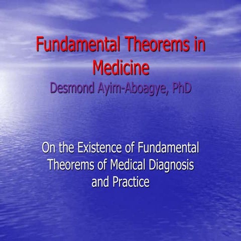 Theorems in Medicine