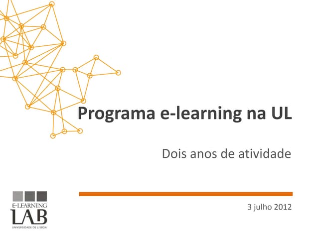 Programa E-learning na UL: 2 anos de atividade