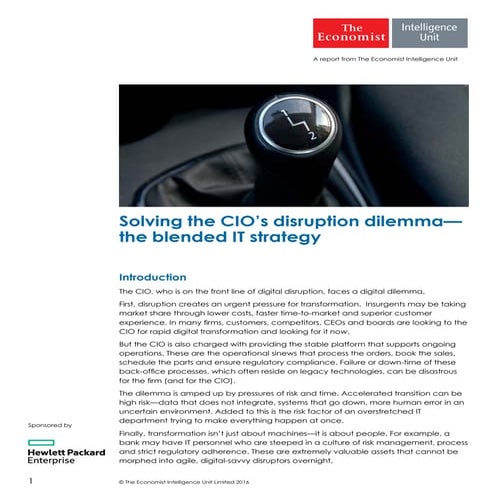 Solving the CIO's disruption dilemma—the blended IT strategy
