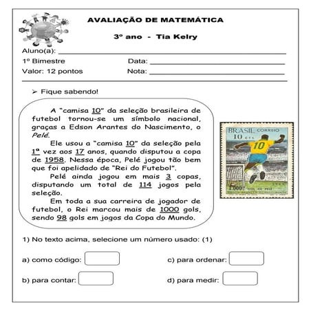 Avaliação de Matemática