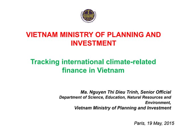 2.7 WORKSHOP ON PARTNER COUNTRY PERSPECTIVES FOR TRACKING DOMESTIC AND INTERNATIONAL CLIMATE- AND BIODIVERSITY-RELATED FINANCE 