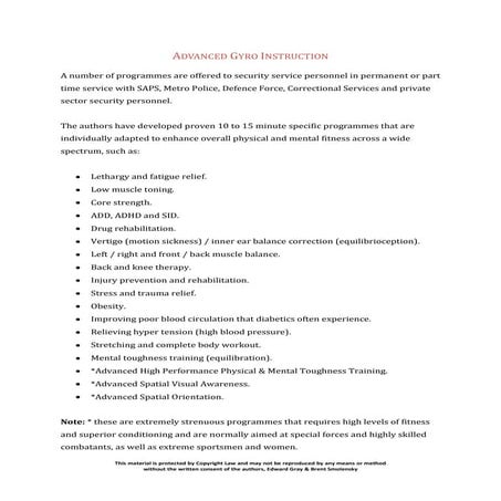 Advanced Gyro Instruction