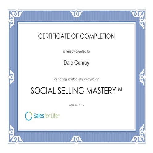 social selling completion cert
