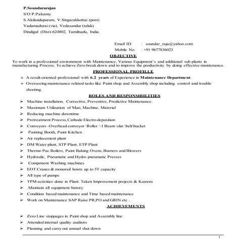 DEEPAM PILLAI BABU resume | PDF