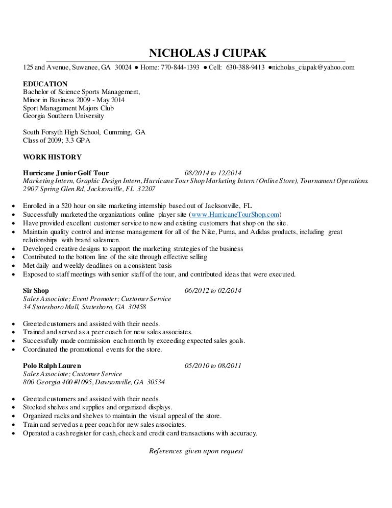 nicholas j ciupak resume without cover letter mcgill cover letter