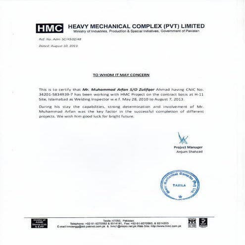 11-HMC (Experience Letter).o | PDF
