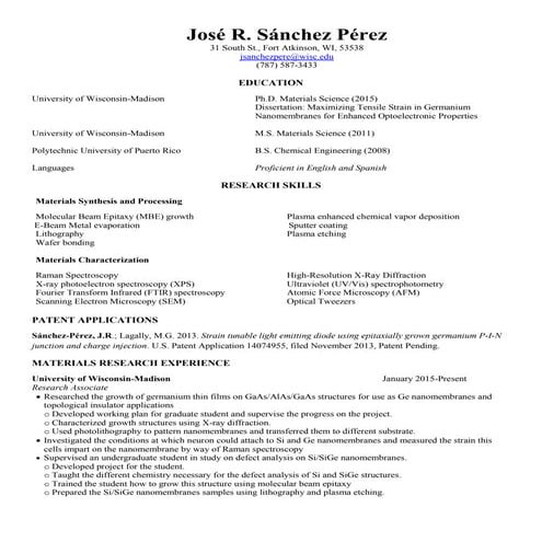 PhD CV: Postdoctoral Research | PDF