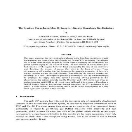 The Brazilian Conundrum_ More Hydropower, Greater Greenhouse Gas Emissions