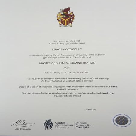 Executive MBA Certificate (Cardiff Metropolitan University) | PDF