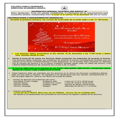 2º basico b  11 de diciembre