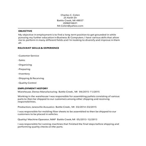 Charles C. Resume(1-27-16)