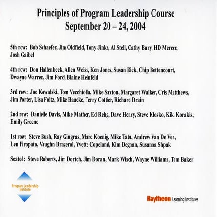 Raytheon - Principles of Program Leadership Course