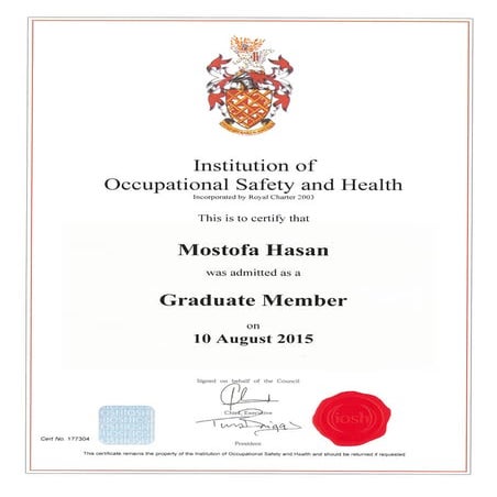 Grad IOSH  Certificate