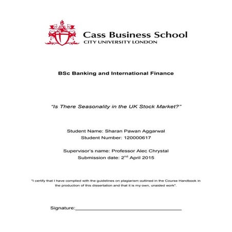 Is there Seasonality in the UK Stock Market?