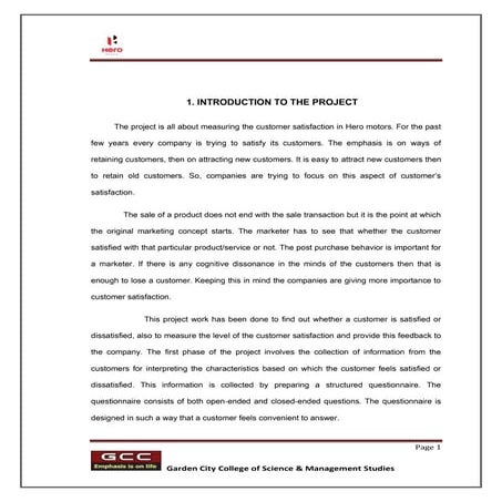 Customer satisfaction on Hero Motocop Ltd after split with Honda  