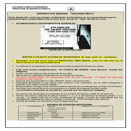 2º básico a   semana del 23  al 27   de mayo