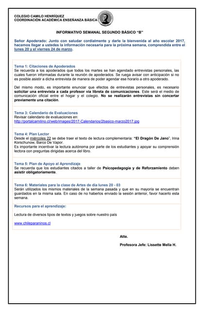 2º básico b  semana 20 al 25 de marzo