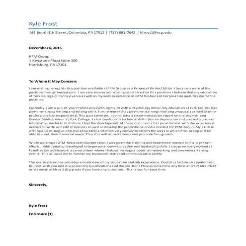 Cover Letter of Mi | DOC