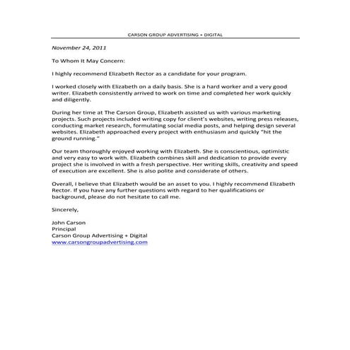 Quain letter | DOCX