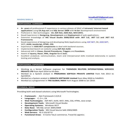 Madhu Babu_Resume