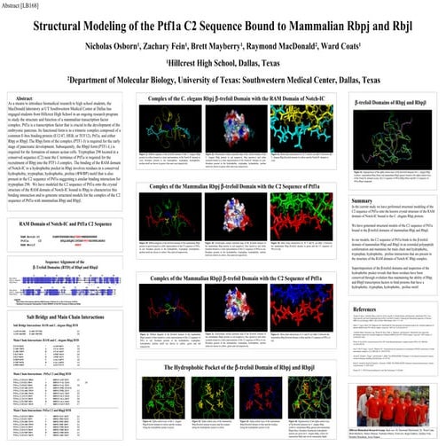 Structural Modeling of the Ptf1a C2 Sequence Bound to Mammalian Rbpj and Rbjl