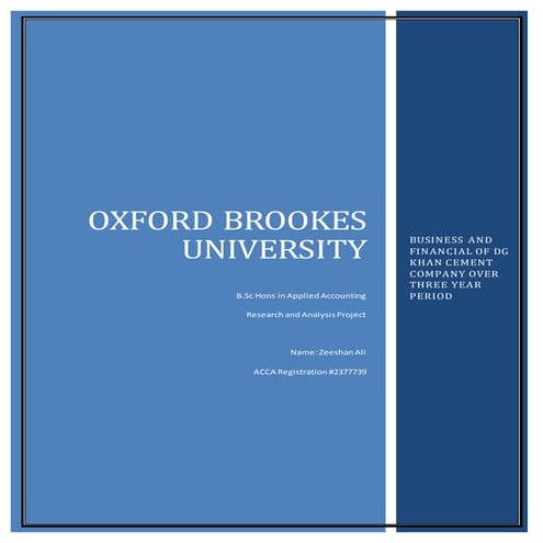 Oxford Brookes (OBU) ACCA Applied Accounting RAP Thesis on Topic 8 ‘The ...