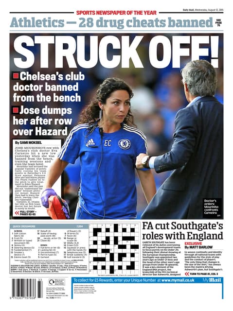 Eva Carneiro and Jose Mourinho Daily MAil 12.08.15