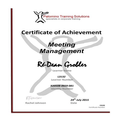 4. Ré-Dean Grobler - Meeting Management