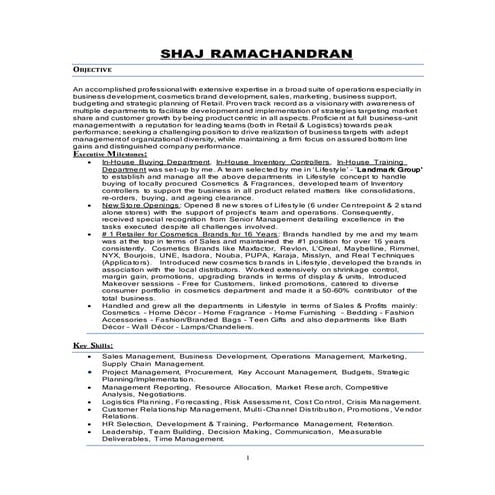 Shaj Ramachandran - (Resume)