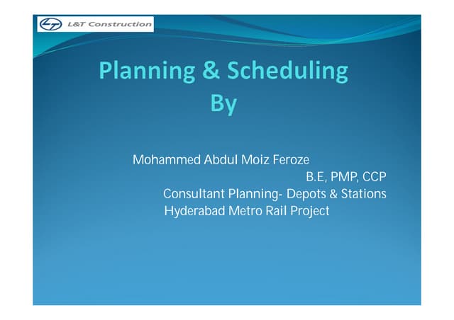 Planning & Scheduling - Training | PPT