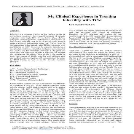 Clinical Experience on treating infertility