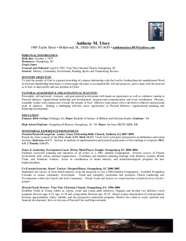 pastors resumes